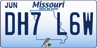 MO license plate DH7L6W