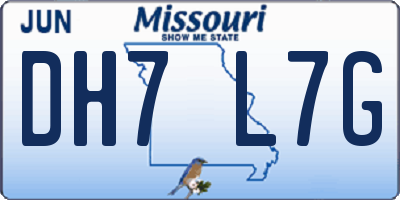MO license plate DH7L7G