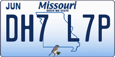 MO license plate DH7L7P