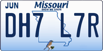 MO license plate DH7L7R