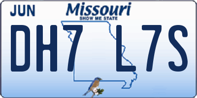 MO license plate DH7L7S