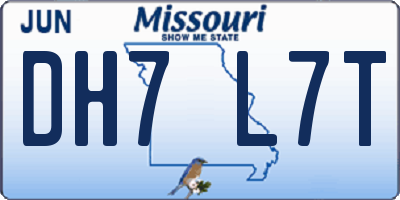 MO license plate DH7L7T
