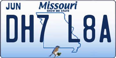MO license plate DH7L8A