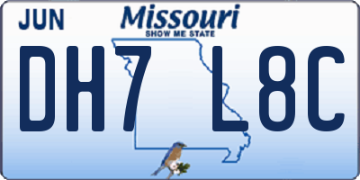 MO license plate DH7L8C