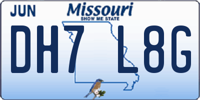 MO license plate DH7L8G