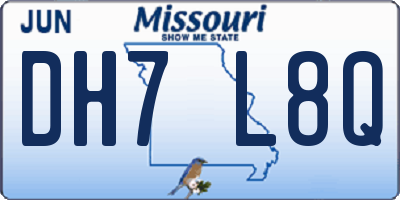 MO license plate DH7L8Q