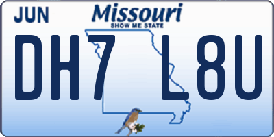 MO license plate DH7L8U