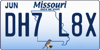 MO license plate DH7L8X