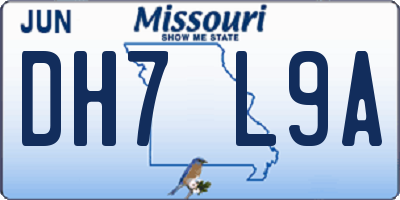 MO license plate DH7L9A