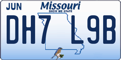 MO license plate DH7L9B
