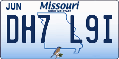 MO license plate DH7L9I