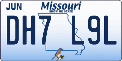 MO license plate DH7L9L