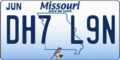 MO license plate DH7L9N