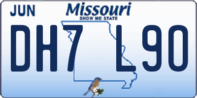 MO license plate DH7L9O