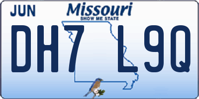 MO license plate DH7L9Q