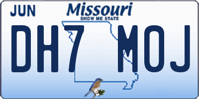 MO license plate DH7M0J
