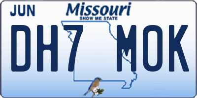 MO license plate DH7M0K