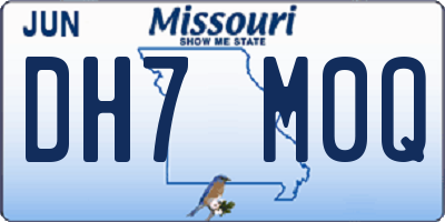 MO license plate DH7M0Q