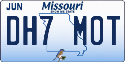 MO license plate DH7M0T