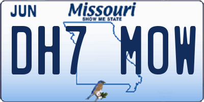 MO license plate DH7M0W