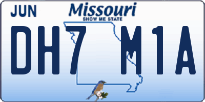MO license plate DH7M1A