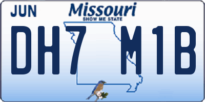 MO license plate DH7M1B