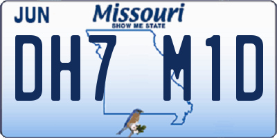 MO license plate DH7M1D