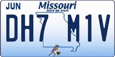 MO license plate DH7M1V