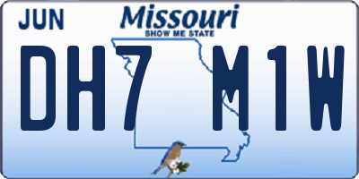 MO license plate DH7M1W