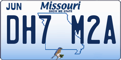 MO license plate DH7M2A