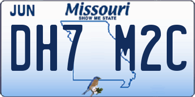 MO license plate DH7M2C
