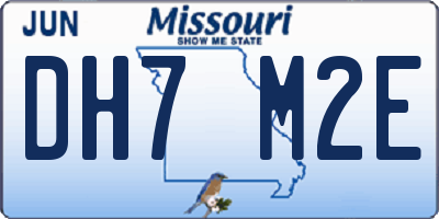 MO license plate DH7M2E
