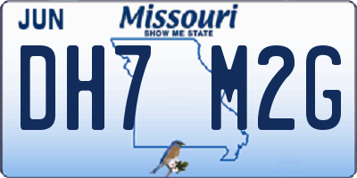 MO license plate DH7M2G