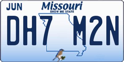 MO license plate DH7M2N