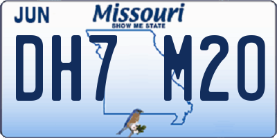 MO license plate DH7M2O