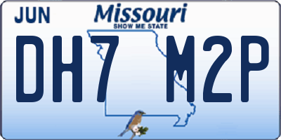 MO license plate DH7M2P