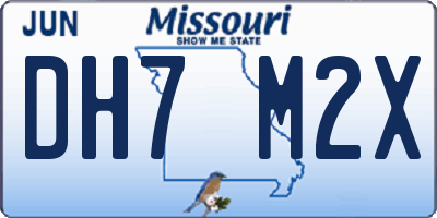 MO license plate DH7M2X