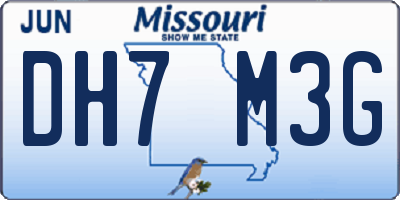 MO license plate DH7M3G