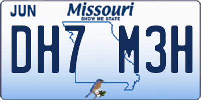 MO license plate DH7M3H