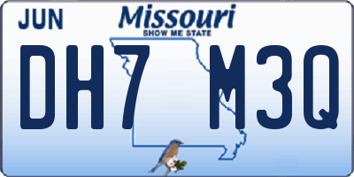 MO license plate DH7M3Q
