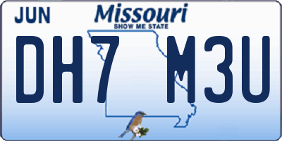 MO license plate DH7M3U