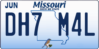 MO license plate DH7M4L