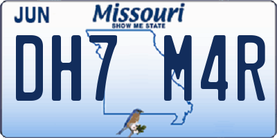 MO license plate DH7M4R