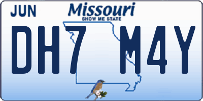 MO license plate DH7M4Y