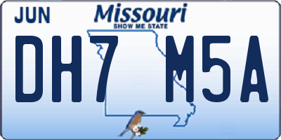 MO license plate DH7M5A