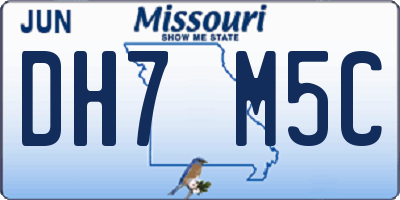 MO license plate DH7M5C
