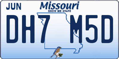 MO license plate DH7M5D