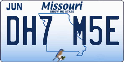 MO license plate DH7M5E