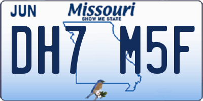 MO license plate DH7M5F