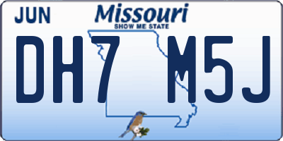 MO license plate DH7M5J